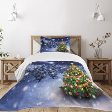 Elf Noel Theme Winter Bedspread Set