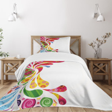 Retro Floral Leaf Art Bedspread Set