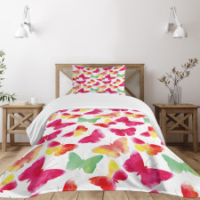 Watercolor Butterflies Bedspread Set