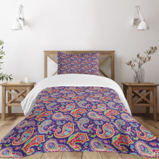 Retro Hippie Motives Bedspread Set