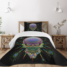 Halloween Mexico Skull Bedspread Set