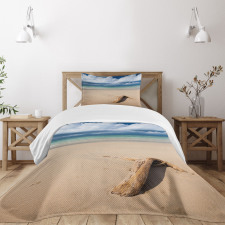 Sandy Beach and Clouds Bedspread Set