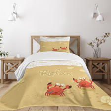 Card with Crabs Sea Bedspread Set