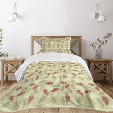 Floral Leaf Pattern Bedspread Set