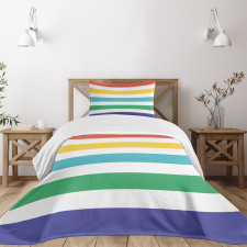 Rainbow Kids Pattern Bedspread Set