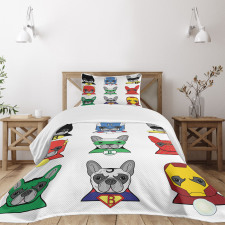 Cartoon Bulldog Art Bedspread Set