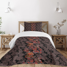 Japanese Vivid Florals Bedspread Set