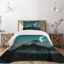 Night Sky on Mountain Bedspread Set