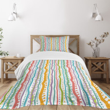 Vertical Swirl Lines Bedspread Set
