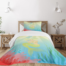 Unusual Mermaid Shell Bedspread Set