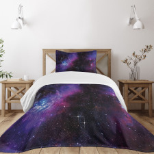 Nebula Dark Galaxy Stars Bedspread Set