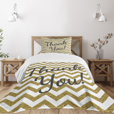 Thank You Words ZigZag Bedspread Set