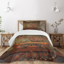 Grunge Brick Wall Bedspread Set