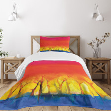 Colorful Abstract Tree Bedspread Set