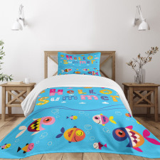 Patchwork Style and Words Bedspread Set