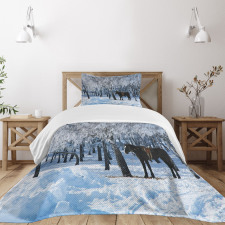 Winter Forest Theme Bedspread Set