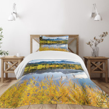 Country Scene and Lake Bedspread Set