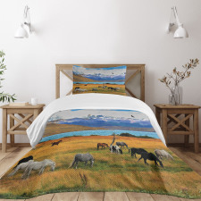 Farm Horse in Mountain Bedspread Set