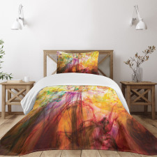 Rainbow Colored Image Bedspread Set