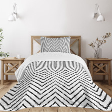 Zig Zag Triangle Print Bedspread Set