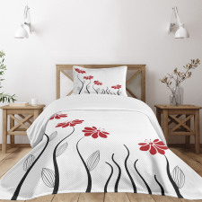 Modern Floral Petals Bedspread Set