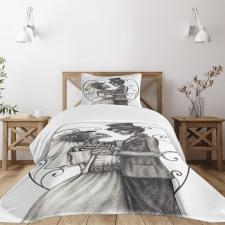 Skeleton Marriage Bedspread Set