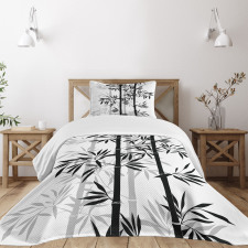 Bamboo Tree Leaves Bedspread Set