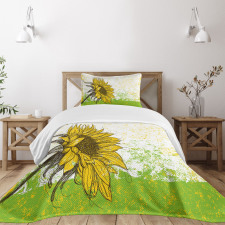 Floral with Sunflowers Bedspread Set