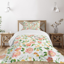 Flower Petals Blossoms Bedspread Set