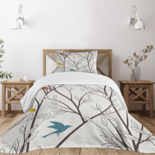 Birds Wildlife Cartoon Bedspread Set