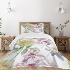 Rose Petals Sakura Lily Bedspread Set