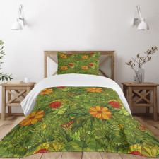 Fractal Retro Jungle Art Bedspread Set