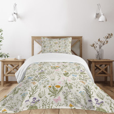 Vintage Garden Plants Bedspread Set