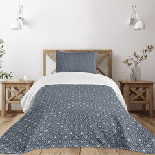 Floral Checked Tile Bedspread Set