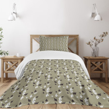 Curvy Garden Flowers Bedspread Set