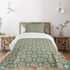 Mosaic Florets Chevron Bedspread Set