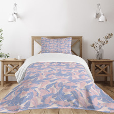 Palm Leaves Soft Tones Bedspread Set