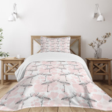 Hearts Love Valentines Bedspread Set