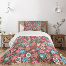 Flower Petals Florets Bedspread Set