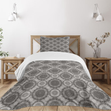 Abstract Damask Flowers Bedspread Set