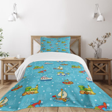 Cartoon Style Toy Bedspread Set