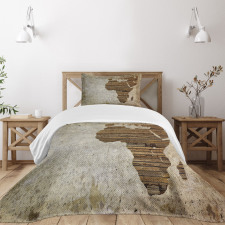 Wooden Plank Map Bedspread Set