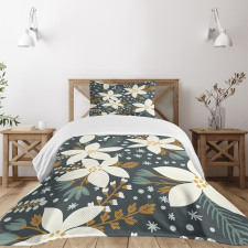 Poinsettia Blossoms Art Bedspread Set