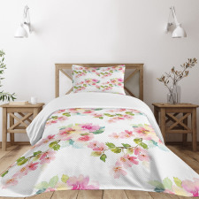 Watercolor Petals Bedspread Set