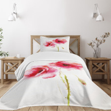 Garden Poppy Floral Bedspread Set