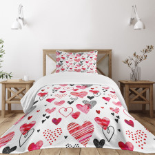 Various Heart Shapes Bedspread Set