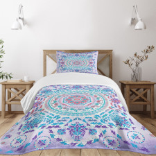Floral Medallion Design Bedspread Set
