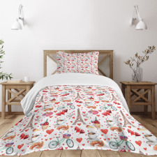 Paris Valentines Day Bedspread Set