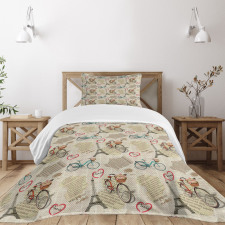 Vintage Retro Lettering Bedspread Set