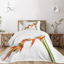 Exotic Flower Branch Bedspread Set